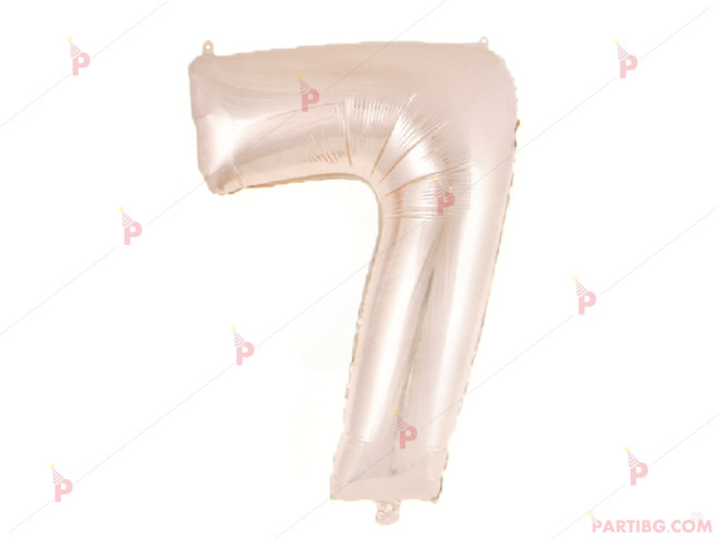 Фолиев балон цифра "7" - розово злато 1м. | PARTIBG.COM