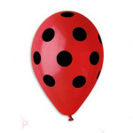 Балони 5бр. в червен цвят на черни точки | PARTIBG.COM