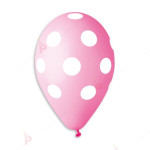 Балони 5бр. в розов цвят на бели точки | PARTIBG.COM