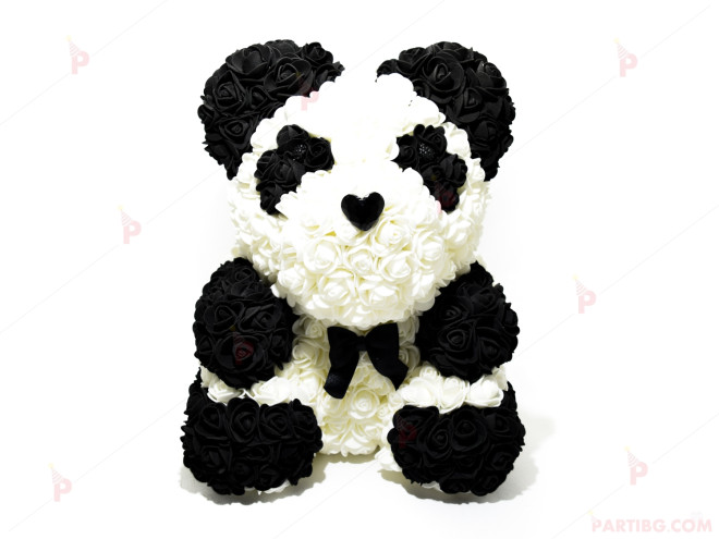 Мече-панда от рози голямо | PARTIBG.COM