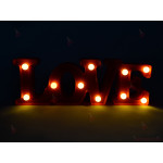 Светеща фигура надпис "love" в червено | PARTIBG.COM