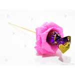 Ръчно изработена роза с бонбон (сладка роза) в розово | PARTIBG.COM