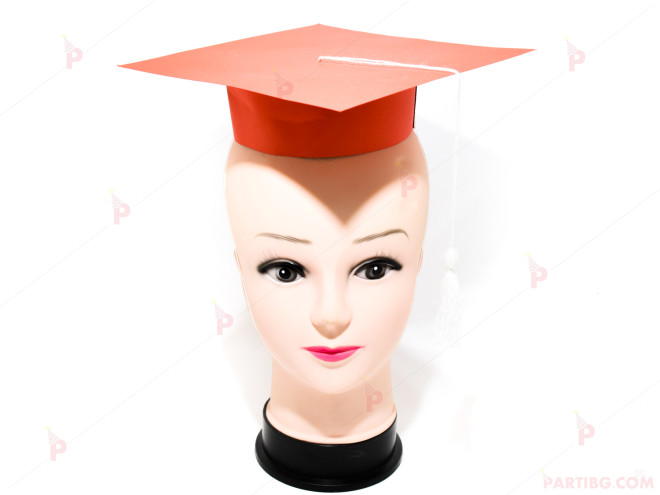 Шапка за дипломиране-червена | PARTIBG.COM