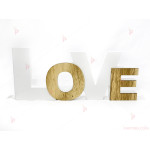 Фигура дървена надпис LOVE бяла | PARTIBG.COM