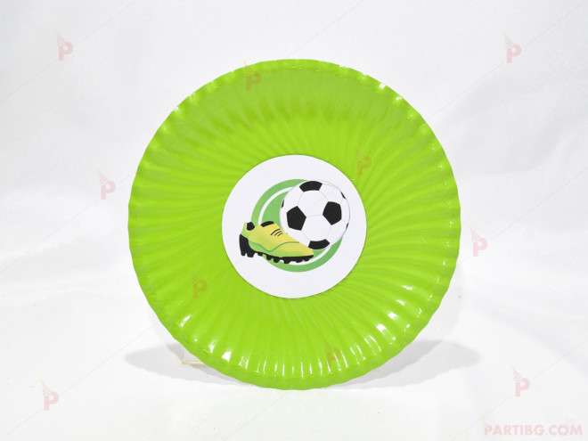 Чинийки едноцветни с декор футболна топка с бутонка | PARTIBG.COM