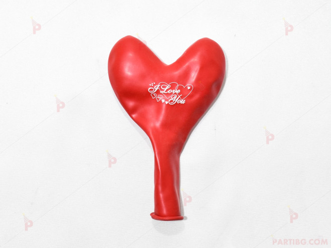 Балони 5бр. сърца червени с печат "I love you" | PARTIBG.COM