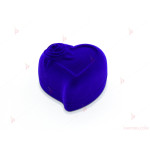 Подаръчна кутия за бижу от кадифе-сърце с роза в синьо за к-т | PARTIBG.COM