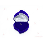 Подаръчна кутия за бижу от кадифе-сърце с роза в синьо за к-т | PARTIBG.COM