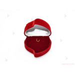 Подаръчна кутия за бижу от кадифе-сърце с роза в червено за к-т | PARTIBG.COM