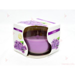 Ароматна свещ в стъклена чаша с декор/аромат люляк | PARTIBG.COM