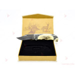 Джобен нож с декор елен, в кутия | PARTIBG.COM