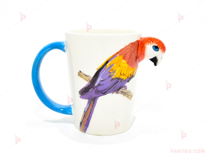 Чаша 3D ефект животни - папагал | PARTIBG.COM