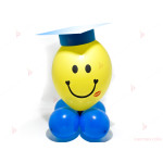 Весело човече от балони със синя шапка за дипломиране | PARTIBG.COM