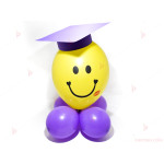 Весело човече от балони с лилава шапка за дипломиране | PARTIBG.COM