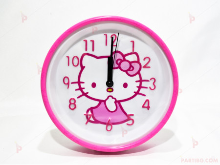 Детски часовник/будилник с декор Кити