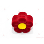 Подаръчна кутия за бижу от кадифе-цвете в червено | PARTIBG.COM