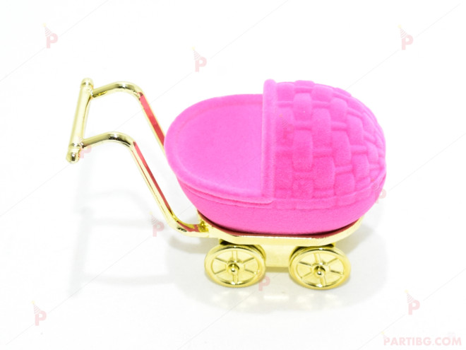 Подаръчна кутия за бижу - бебешка количка в розово | PARTIBG.COM