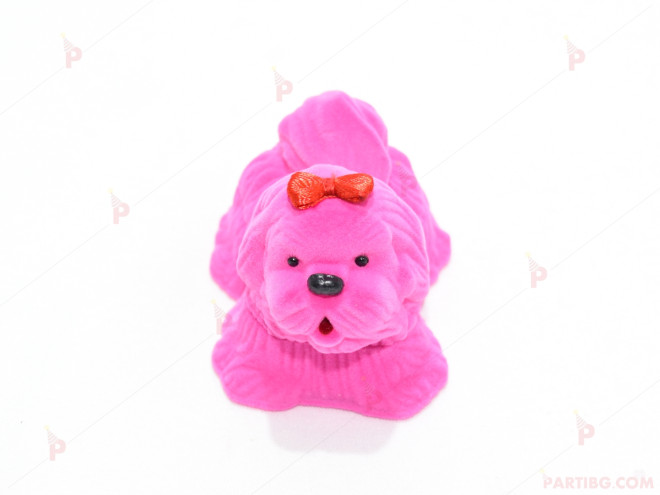 Подаръчна кутия за бижу от кадифе-кученце в розово | PARTIBG.COM