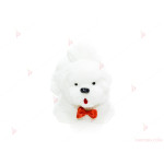 Подаръчна кутия за бижу от кадифе-кученце в бяло | PARTIBG.COM