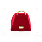 Подаръчна кутия за бижу от кадифе-чантичка в червено | PARTIBG.COM
