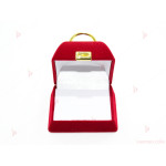 Подаръчна кутия за бижу от кадифе-чантичка в червено | PARTIBG.COM