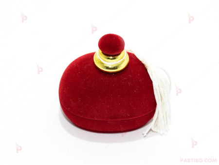 Подаръчна кутия за бижу от кадифе-парфюм в червено