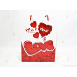 Подаръчна торбичка с декор сърца | PARTIBG.COM