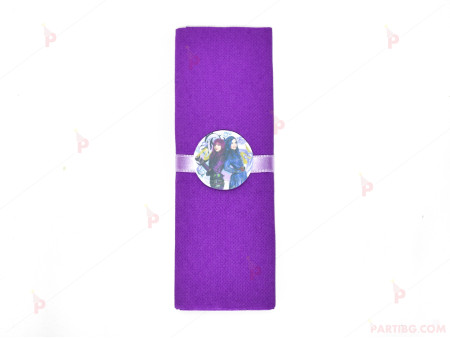 Салфетка едноцветна в лилаво и тематичен декор Наследниците / Descendants