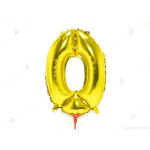Фолиев балон цифра "0"-златист 40 см. | PARTIBG.COM