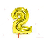 Фолиев балон цифра "2"-златист 40 см. | PARTIBG.COM