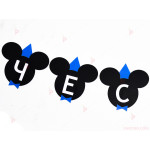 Надпис/Банер "Честит рожден ден" - Мики маус със сини шапка и папионка | PARTIBG.COM
