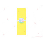 Салфетка едноцветна в жълто и тематичен декор Пепа пиг/ Peppa Pig | PARTIBG.COM