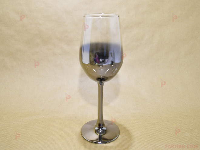 Сватбен бокал за вино метализиран | PARTIBG.COM