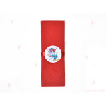 Салфетка едноцветна в червено и тематичен декор Ариел / The Little Mermaid 2 | PARTIBG.COM