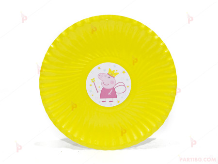 Чинийки едноцветни в жълто с декор Пепа пиг / Peppa pig 2