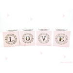 Свещник Love / комплект в розово | PARTIBG.COM