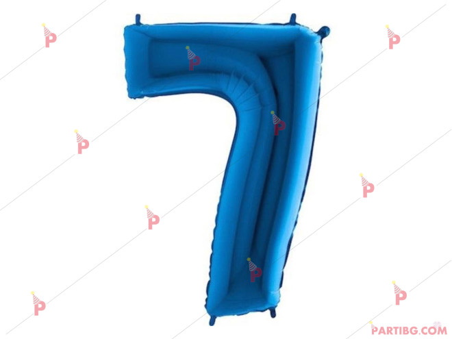 Фолиев балон цифра "7" - син 1м. | PARTIBG.COM