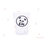 Кофичка за пуканки/чипс с декор Панда в бяло | PARTIBG.COM