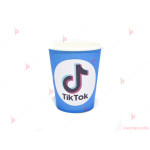 Чашки едноцветни в синьо с декор ТикТок / TikTok | PARTIBG.COM