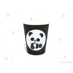 Чашки едноцветни в черно с декор Панда | PARTIBG.COM