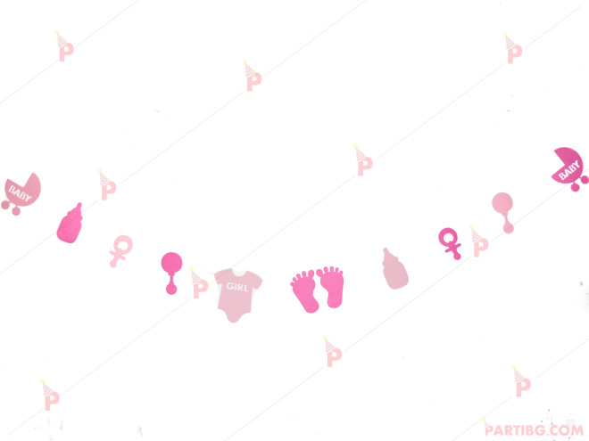 Бебешки гирлянд - декорация за момиче в розово