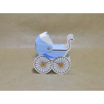 Подарък за гост - кутия във формата на бебешка количка в синьо | PARTIBG.COM