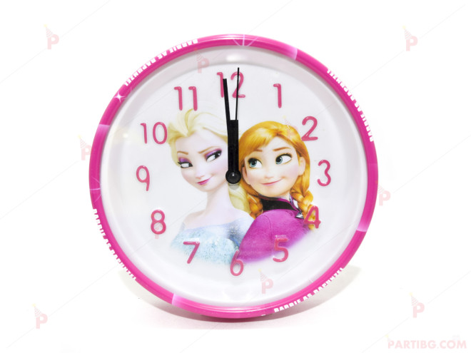 Детски часовник/будилник с декор Леденото кралство - Елза и Ана | PARTIBG.COM