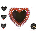 Фолиев балон сърце червено с черен фон за надписване и маркер | PARTIBG.COM