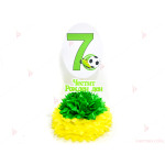 Украса за маса с цифра по избор - декор футболна топка и бутонка | PARTIBG.COM