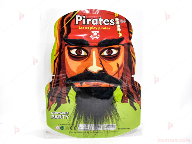 Комплект пират-вежди, мустаци и брадичка | PARTIBG.COM