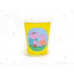 Чашки едноцветни в жълто с декор Пепа пиг / Peppa pig | PARTIBG.COM
