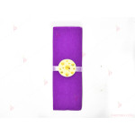 Салфетка едноцветна в лилаво и тематичен декор Усмивки / Emoji | PARTIBG.COM