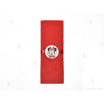 Салфетка едноцветна в червено и тематичен декор Мини Маус / Minnie Mousee | PARTIBG.COM