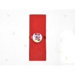 Салфетка едноцветна в червено и тематичен декор Мини и Мики Маус | PARTIBG.COM